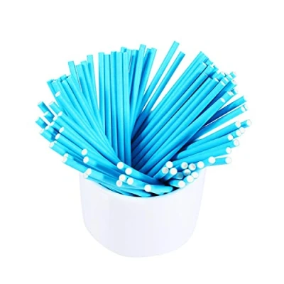 Imagen de Palitos de piruletas: caramelo colores piruletas para hacer piruletas, caramelos, chocolates, 100 piezas(Azul)