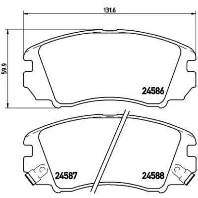 Imagen de BREMBO P 30 043 Juego de pastillas freno con avisador acústico desgaste Chapa antichirridos accesorios HYUNDAI: Sonata V, KIA: Magentis II