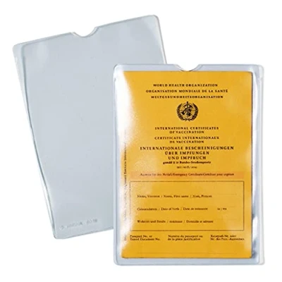 Imagen de HERMA 1332 Fundas transparentes para carné de vacunación, 10 unidades, funda vacunación antigua, soporte tarjetas crédito proteger libros ahorros, documentos en formato