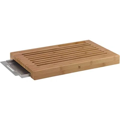 Imagen de WMF Tabla de cortar para pan con bandeja migas, 44 x 27 4,8 cm, bambú, forma rejilla, suave cuchillas