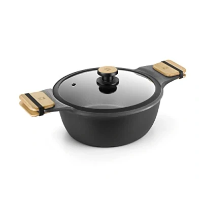 Imagen de BRA Market Cacerola alta 32 cm, Aluminio Fundido con Antiadherente, sin PFOA, Apta para todo tipo de cocinas incluida Inducción