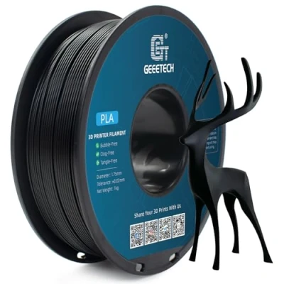 Imagen de GEEETECH Filamento PLA+ 1,75 mm negro 1 kg carrete para impresora 3D