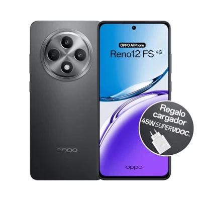 Imagen de OPPO Reno12FS 4G Smartphone Libre con IA, 16GB (8GB+8GB) 512GB, Pantalla 2.5D AMOLED 6.7&quot;, Cámara 50+8+32 MP, Android, IP64, Batería 5000mAh, Carga Rápida 45W, Cargador Incluido Matte Grey