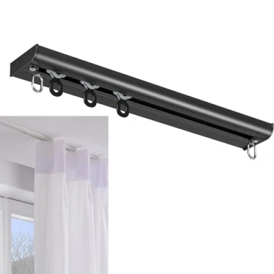 Imagen de riel de cortina, cortina techo, divisor habitación, techo para cortinas, juego rieles sistema aluminio, sala