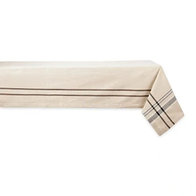 Imagen de DII Mantel Estilo rústico, colección de Mesa Comedor con Rayas francesas, 60 x 84 Pulgadas, Color Gris Pardo/Negro