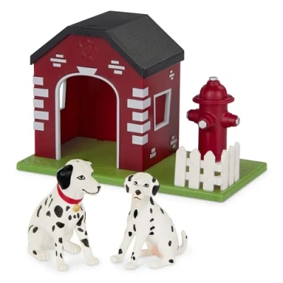Imagen de Terra by Battat AN2833Z Animal Dogs IN House &amp; Hydrant, Multicolor, Talla única (AN2833Z)