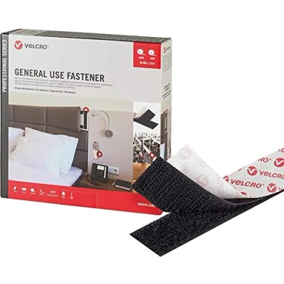 Imagen de Cinta de Doble Cara Velcro Negro 20 mm x 25 m
