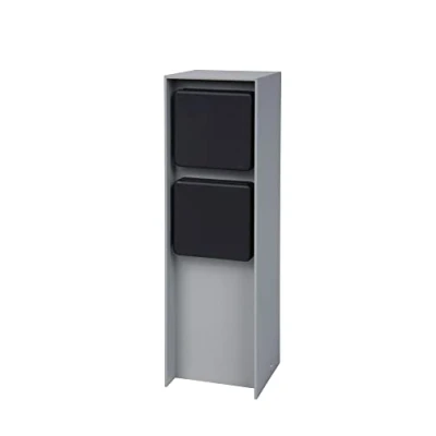 Imagen de BOLD 19530 Abano Columna de energía para Exteriores (Columna energía) con Enchufe Doble en Gris Claro IP44 3680 vatios Embalaje sin plástico)