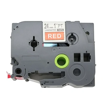 Imagen de BROVACS 1 paquete de cinta etiqueta blanca sobre roja compatible con Brother P Touch TZ 455 TZe 24 mm pulgada OPA1145E
