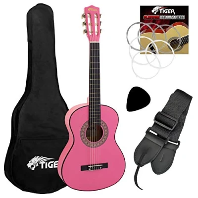 Imagen de Tiger Jasmin Set de Guitarra Clásica 1/4, Color Rosa