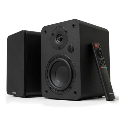 Imagen de VULKKANO A4 ARC Altavoces Autoamplificados con Woofer de 4&quot;, Bluetooth 5.0, HDMI ARC, Optica, RCA, USB, Salida Subwoofer, Monitores Estudio Diseño Elegante, Color Negro
