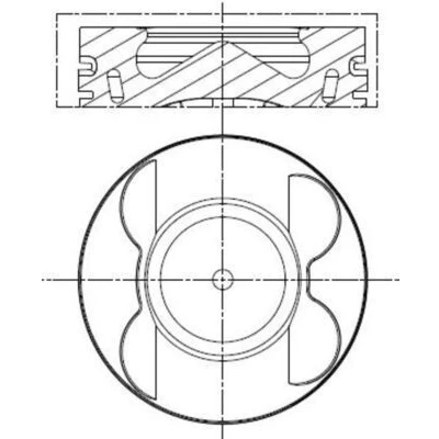 Imagen de MAHLE ORIGINAL 001 PI 00190 000 Pistóns 83 para cilindro 4 6 con soporte segmento pistón, canal de refrigeración