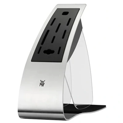 Imagen de WMF Bloque de cuchillos sin cuchillo acero inoxidable mate, plástico, vacío para 8 cuchillos, 1 tenedor carne y afilar
