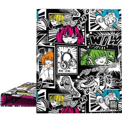 Imagen de Grafoplás Carpeta de Anillas A4 Yuku Bits&amp;Bobs Pop Up Design 4 Mixtas 25mm Plastificado Soft Certificado FSC Perfecto Material Escolar