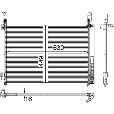 Imagen de MAHLE ORIGINAL AC 588 000P Condensador con secador, presostato 630