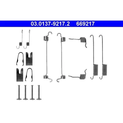 Imagen de ATE 03.0137 9217.2 Juego de accesorios, zapatas freno FORD: KA Hatchback, Escort 6, 6 Kombi