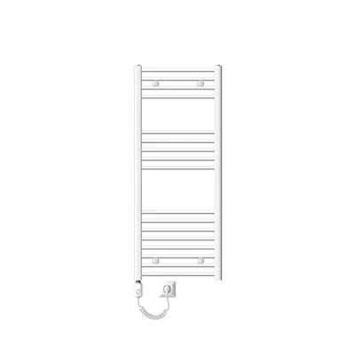 Imagen de ECD Germany Radiador eléctrico de toallas 500 x 1200 mm Blanco plano con conexión lateral Calentador Secador 900W