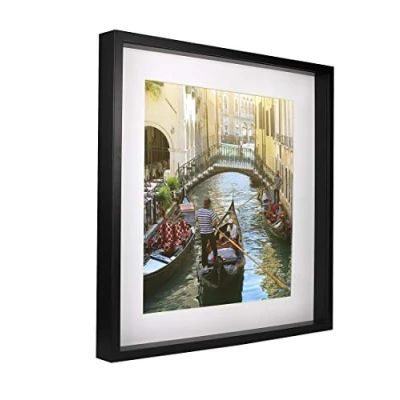 Imagen de BD ART 50 x cm Box 3D Marco de Fotos Profundo con Paspartu 40 cm, Color Negro