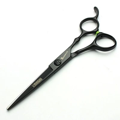 Imagen de 6/7 pulgadas Salón de Corte pelo negro herramienta 440c acero inoxidable alta dureza delgado (Tijeras delgadas 6 pulgadas)