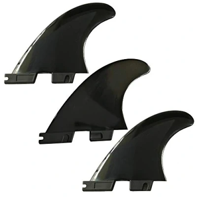 Imagen de UP100 Tri G5 Aletas de Tabla Surf Compatible con FCS 2 Fin Box Sup 1 Centro + Lado 3 Colores ( (Negro)