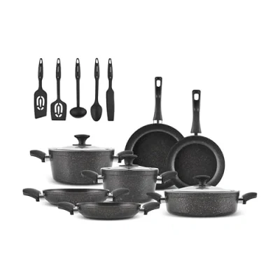Imagen de KARACA Bio juego de utensilios cocina inducción granito con tapas, juegos ollas y sartenes antiadherentes, duradero para una mejor experiencia cocina, sin PFOA (15