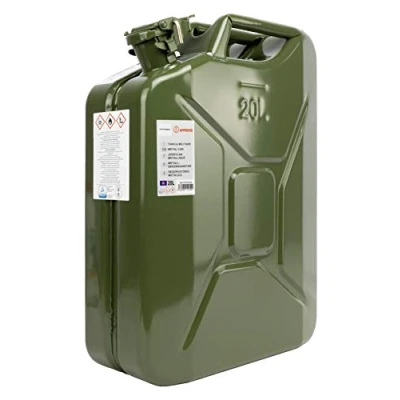 Imagen de Motorkit Bidón de Combustible Metal 20 litros con cierre bayoneta. Jerrycan color Verde Oliva