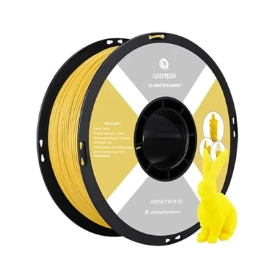Imagen de QIDI TECH Filamento ABS Rapido 1.75mm, Impresora 3D Carrete de 1kg (2.2lbs), Adecuado para Impresión Alta Velocidad, Apto la mayoría Impresoras FDM, Amarillo