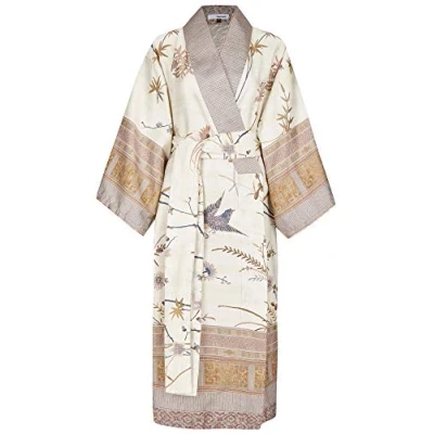 Imagen de Bassetti FONG 9299803 Kimono (100% satén de algodón, talla L XL), color beige