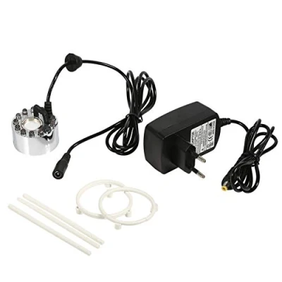 Imagen de 03 Humidificador, Mini Mist Maker Maker, Humidificador de Aire, Pond Silver para Patio 12 LED Brillantes Fuente(#2)