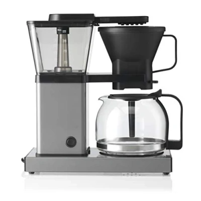 Imagen de Gastronoma Trebs 24110 Cafetera con filtro sistema de preparación directa 10 tazas a 1 l capacidad Apagado automático Antigoteo Diseño aluminio Aluminio/negro