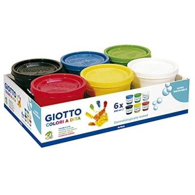 Imagen de Giotto Pintura A Dedos 200 Ml. Estuche 6 Botes