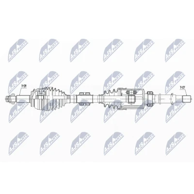 Imagen de NTY NPW NS 080 Árbol de transmisión Eje delantero, derecha 962 Caja cambios manual NISSAN: X Trail