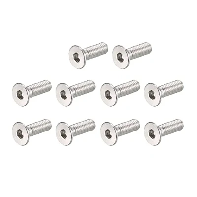 Imagen de sourcing map sourcingmap® M3x10mm hexagonal de acero inoxidable 304 tornillos cabeza plana avellanada 100PCS