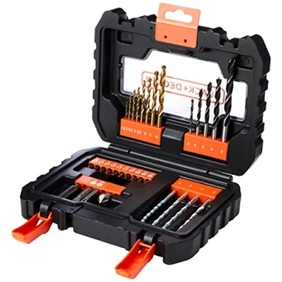 Imagen de BLACK+DECKER A7233 Juego de 31 Piezas para Atornillar y Taladrar con Maletin fácil Transporte Brocas Titanio