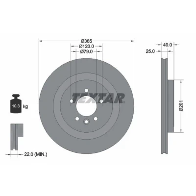 Imagen de TEXTAR PRO 92292003 Disco de freno 272 10 05/06 100 macizo revestido sin perno sujeción rueda, buje rueda AUDI: A1 Sportback