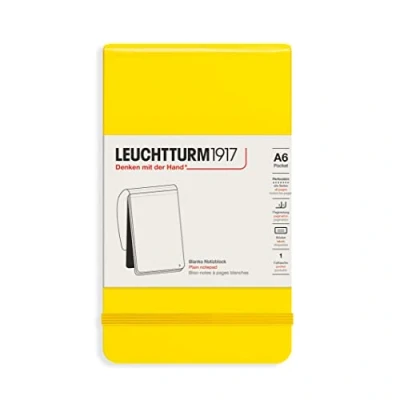 Imagen de LEUCHTTURM1917 364404 Bloc de notas Pocket (A6) 90 x 150 mm, Tapa Dura, 184 páginas numeradas, Limón, Lisa