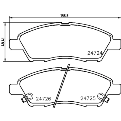 Imagen de HELLA 8DB 355 014 071 Juego de pastillas freno con avisador acústico desgaste NISSAN: Note II Hatchback, MICRA 4, Tiida Hatchback