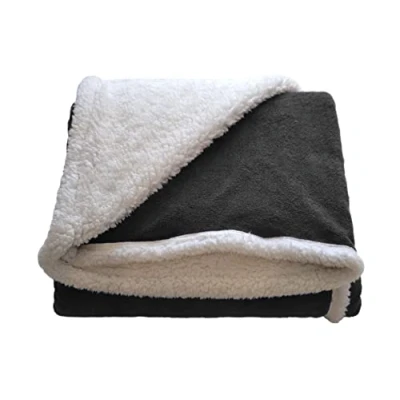 Imagen de Donegal Collections Mantas para Cama Manta 90 105 Sofa Grande Sherpa Color Gris Invierno