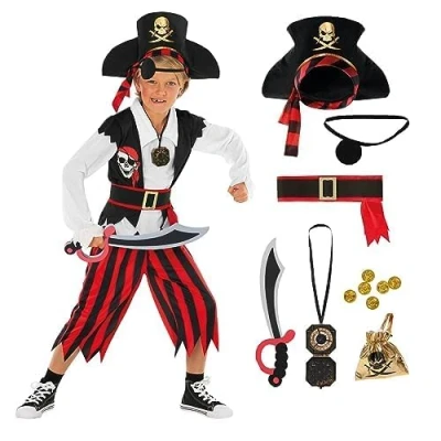 Imagen de Morph Disfraz Pirata Niño Rojo, Disfraces Piratas Niño, Pirata, Capitan Accesorios Talla S