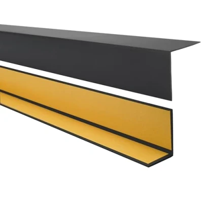 Imagen de Quest Perfil angular de PVC, plástico, autoadhesivo, protección bordes y esquinas, listón angular, 35x18mm, 150cm, negro