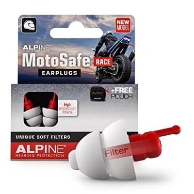 Imagen de Alpine MotoSafe Race Tapones para los Oídos Carreras Evita Daños Auditivos durante la Práctica del Motociclismo El Tráfico sigue siendo Audible Reutilizables