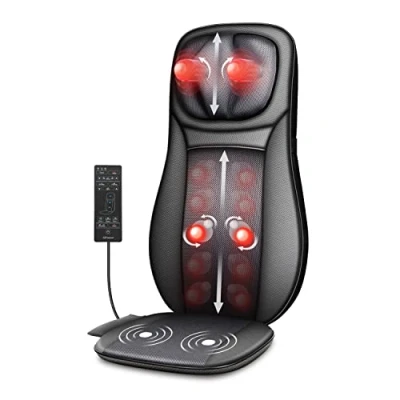 Imagen de Snailax Shiatsu Asiento de Masaje con calor, almohada para espalda y Cuello, masajeador vibración la Oficina en el hogar, regalo