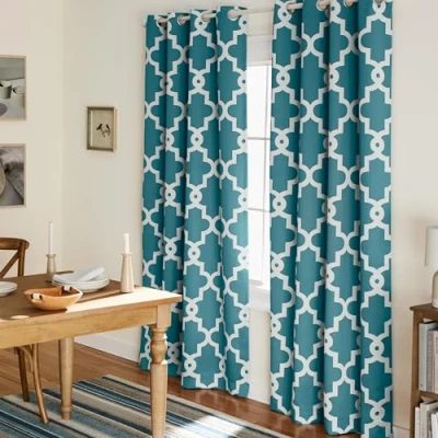 Imagen de Exclusive Home Curtains Ironwork Sateen Woven Window Curtain Panel Pair