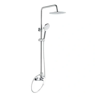 Imagen de GRIFEMA G7004 Columna monomando ducha, sistema de ducha con alcachofa, rociador 25x25 cm, manguera y soporte, cromo