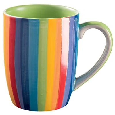 Imagen de Purity Style Taza de rayas verticales pintada a mano