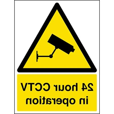 Imagen de VSafety 6E050AN W Señal de advertencia seguridad para 24 horas (150 mm x 200 mm), autoadhesiva, color negro y amarillo