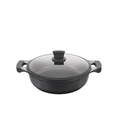 Imagen de METALTEX XPERT Cacerola Baja Aluminio Fundido, 26 cm, Antiadherente ILAG 3 Capas, Full Induction válido para Todo Tipo de cocinas, 50 W, 5.3 litros, Negro