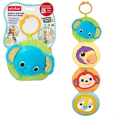Imagen de COLORBABY 46500, Libro sensorial desplegable, Winfun, Libros blandos bebé, Juguete de tela recién nacido, Juguetes bebés desde 0 meses, Juego para colgar en la cuna o coche, Regalos infantiles