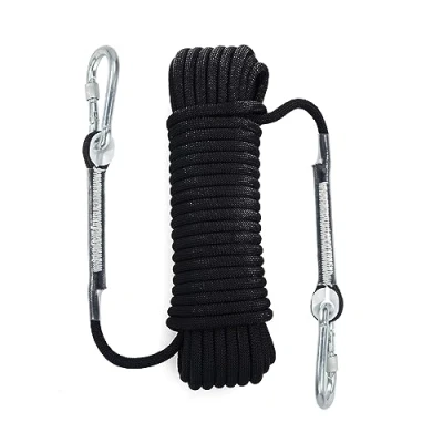 Imagen de Cuerda de Escalada, Seguridad estática 8 mm con Mosquetones, Nailon Trenzada, paracaídas Rescate Incendios, Escalar al Aire Libre, Senderismo, Camping, 10M
