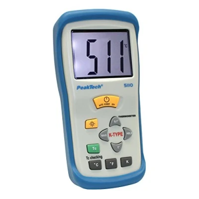 Imagen de PeakTech Termómetro de canal Digital 3 1/2 dígitos 50 C... + 1300 C con tipo K Sonda temperatura, 1 pieza, P 5110